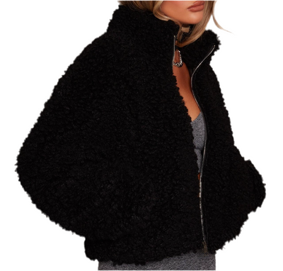 Aurora – Snygg damjacka i plysch med dragkedja