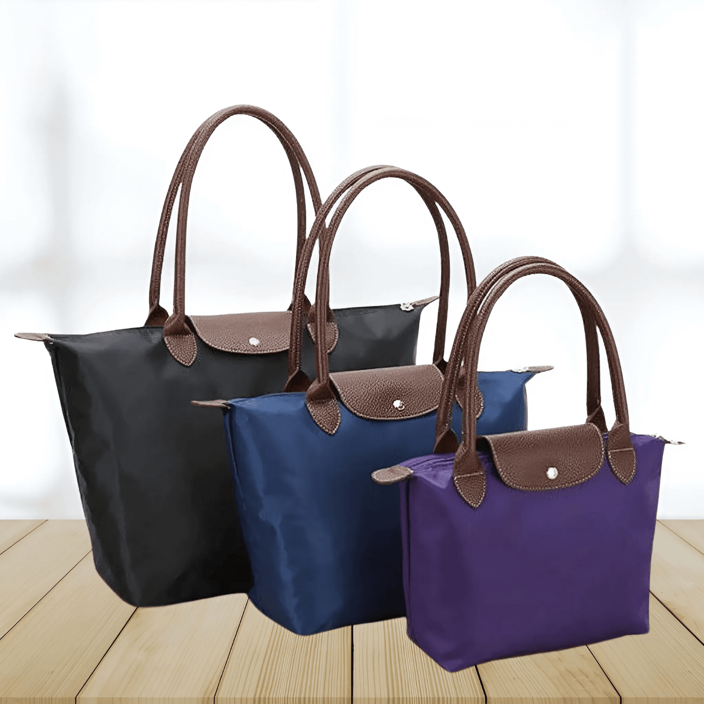 Oxforte – Elegant Axelväska i Oxfordtyg och Läderdetaljer