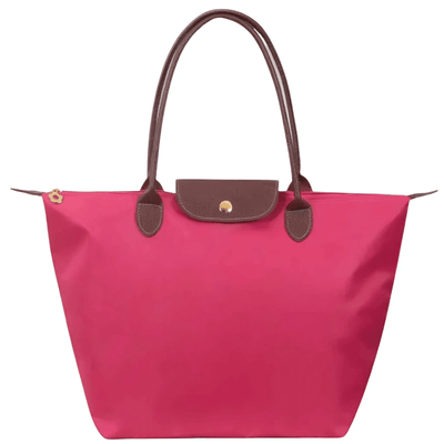 Oxforte – Elegant Axelväska i Oxfordtyg och Läderdetaljer